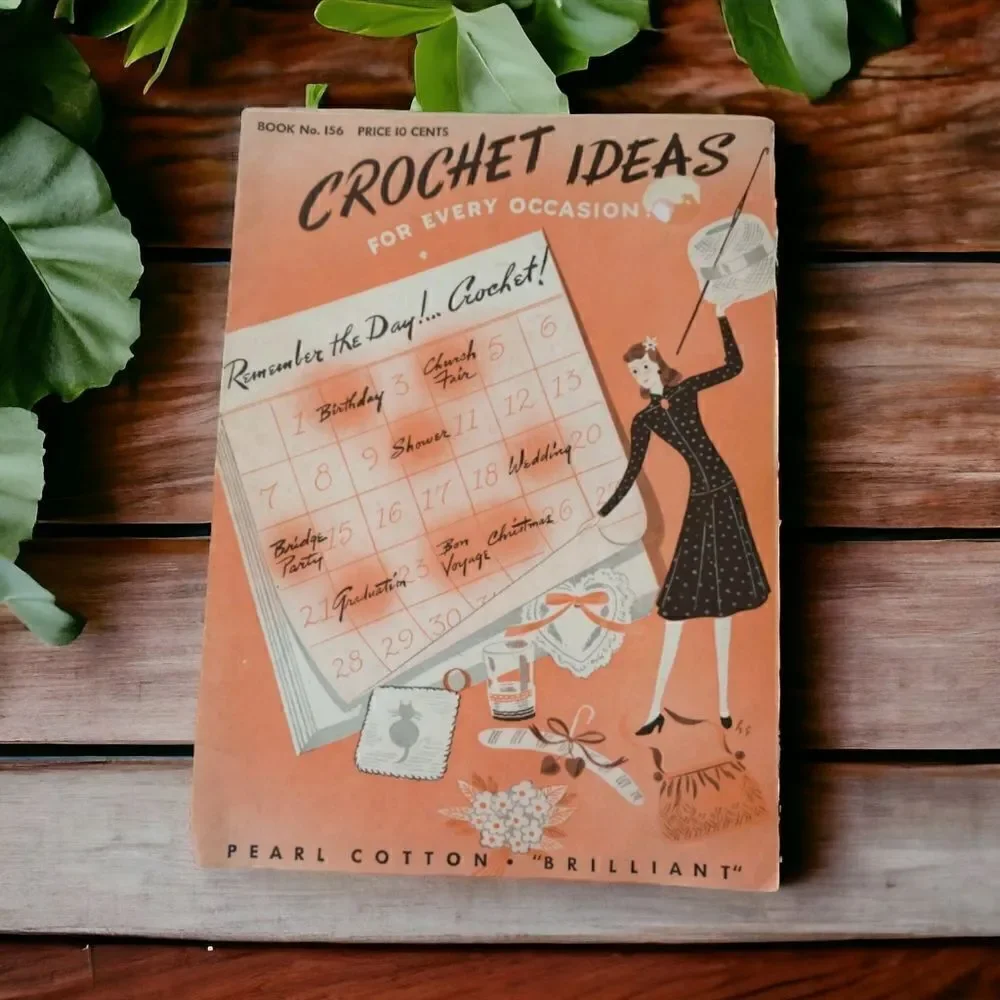 Vtg Crochet Ideas For Every Occasion Book # 156 1940 Ephemera Doily Ornaments‎